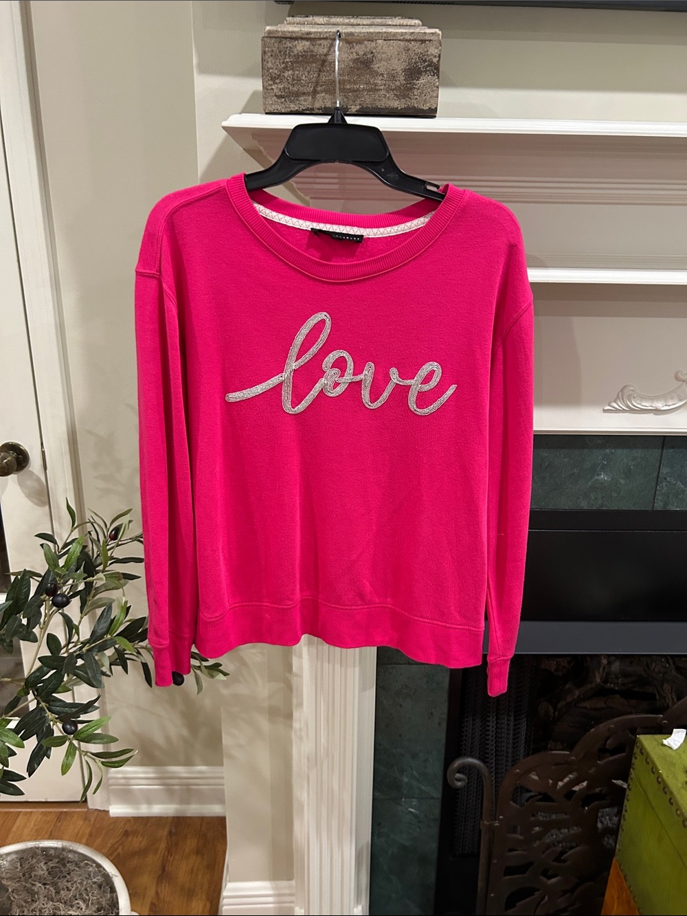 Jane & Delaney Pink "Love" Crewneck Sweatshirt